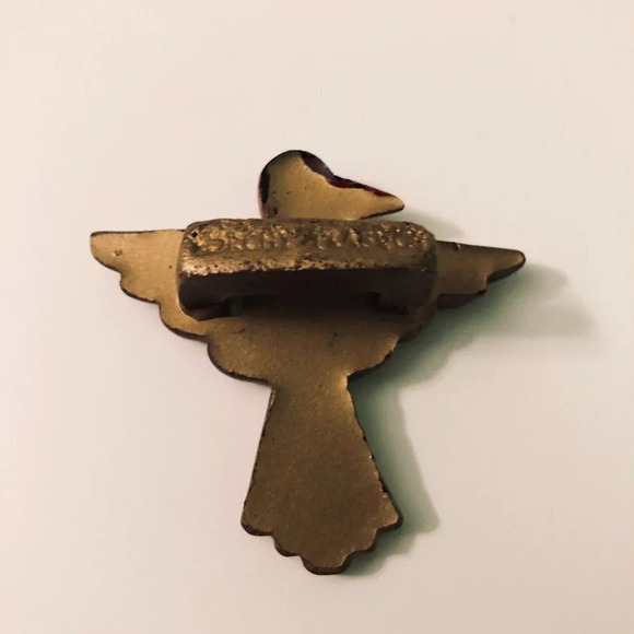 Vintage Boy Scout Neckerchief Plastic Slide Scarf Slider Eagle Bird - Picture 2 of 9